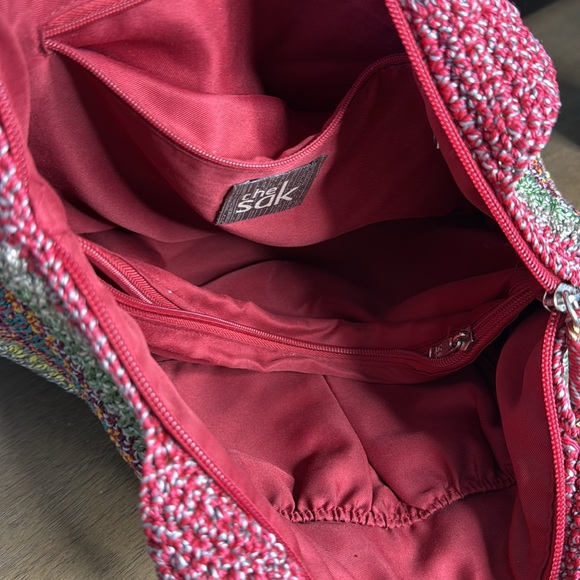 The SAK Crochet Multicolor Fabric Bag purse Tote - Picture 7 of 7
